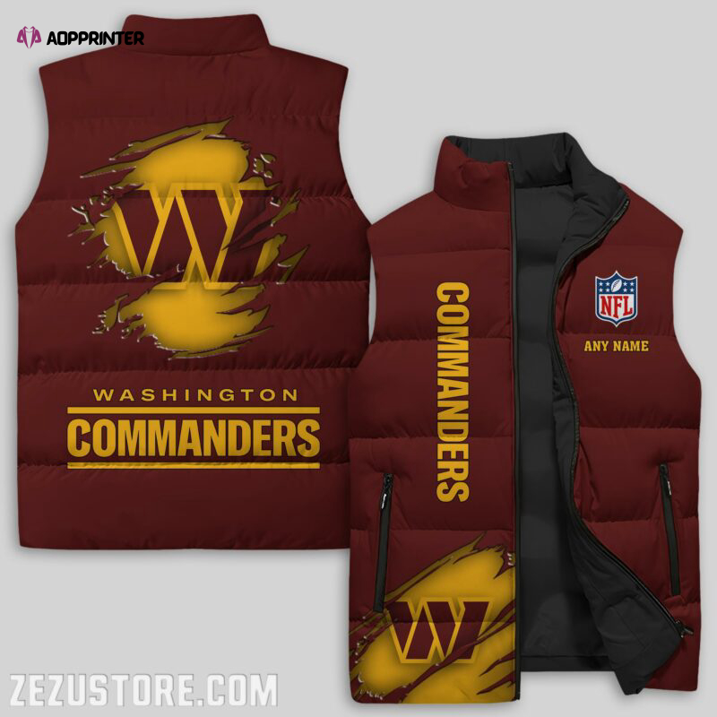 washington commanders nfl sleeveless puffer jacket custom for fans gifts 9