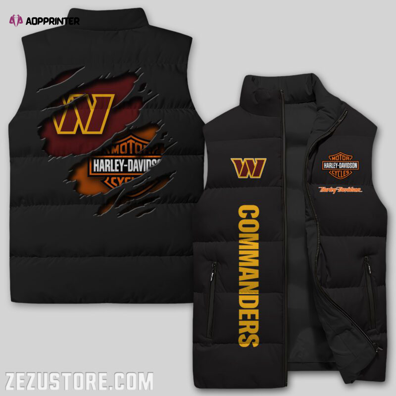 washington commanders nfl sleeveless puffer jacket custom for fans spj1054