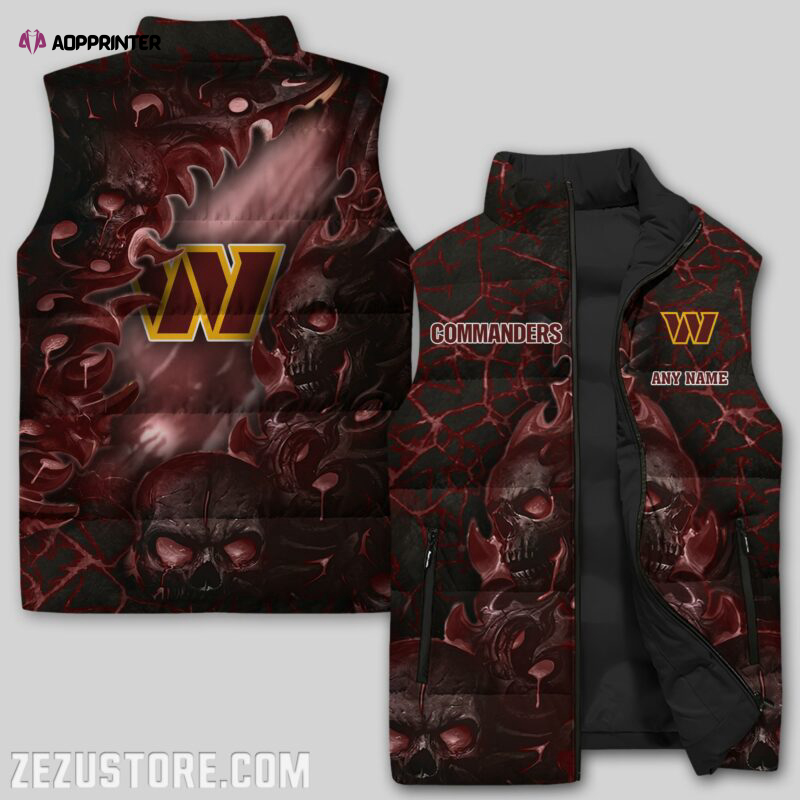 washington commanders nfl sleeveless puffer jacket custom for fans spj1652