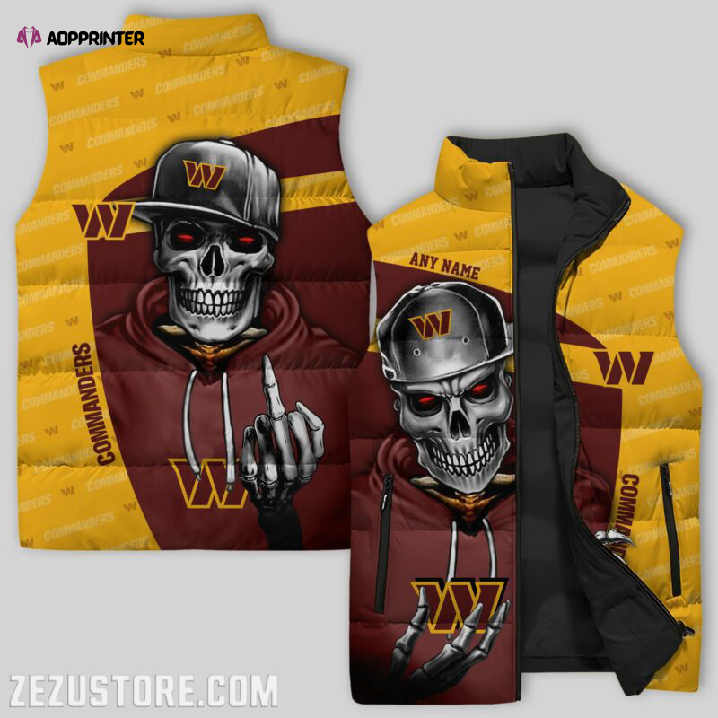 washington commanders sleeveless puffer jacket custom for fans gifts