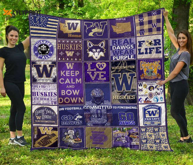 washington huskies 3 quilt blanket 2