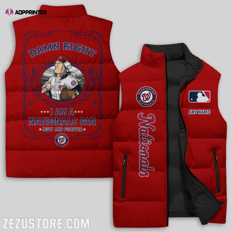 washington nationals mlb sleeveless puffer jacket custom for fans spj1557