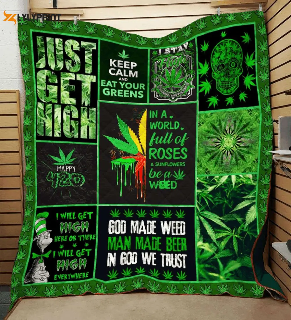 weed be a weed 3d customized quilt