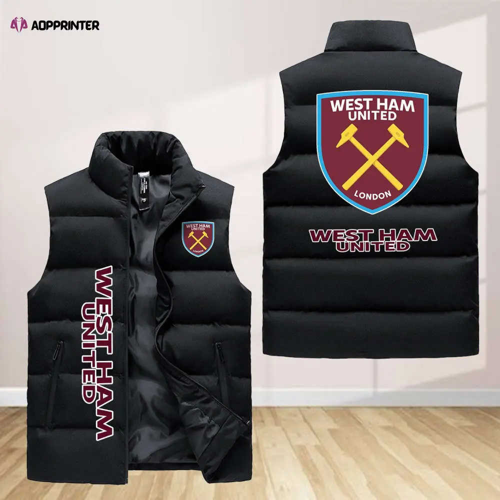 west ham united f c sleeveless puffer jacket custom for fans gifts