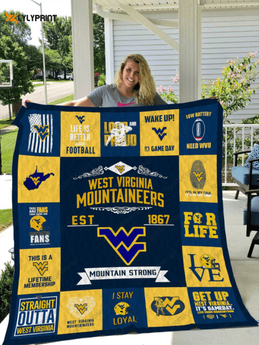 west virginia mountaineers 1a quilt blanket for fans home decor gift