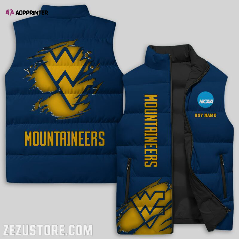 west virginia mountaineers ncaa sleeveless puffer jacket custom for fans gifts