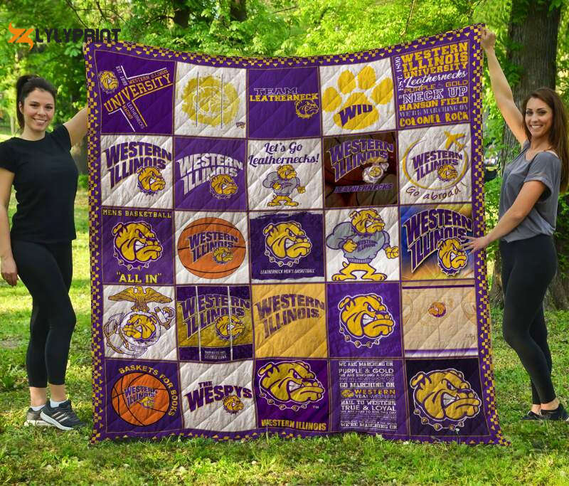 western illinois leathernecks 3d customized quilt blanket