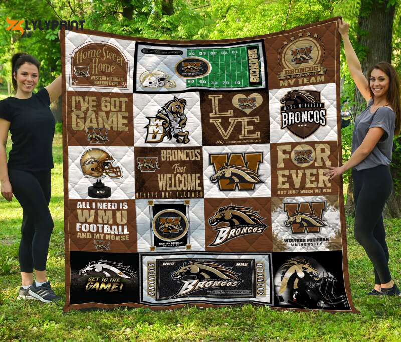 western michigan broncos 1 quilt blanket for fans home decor gift