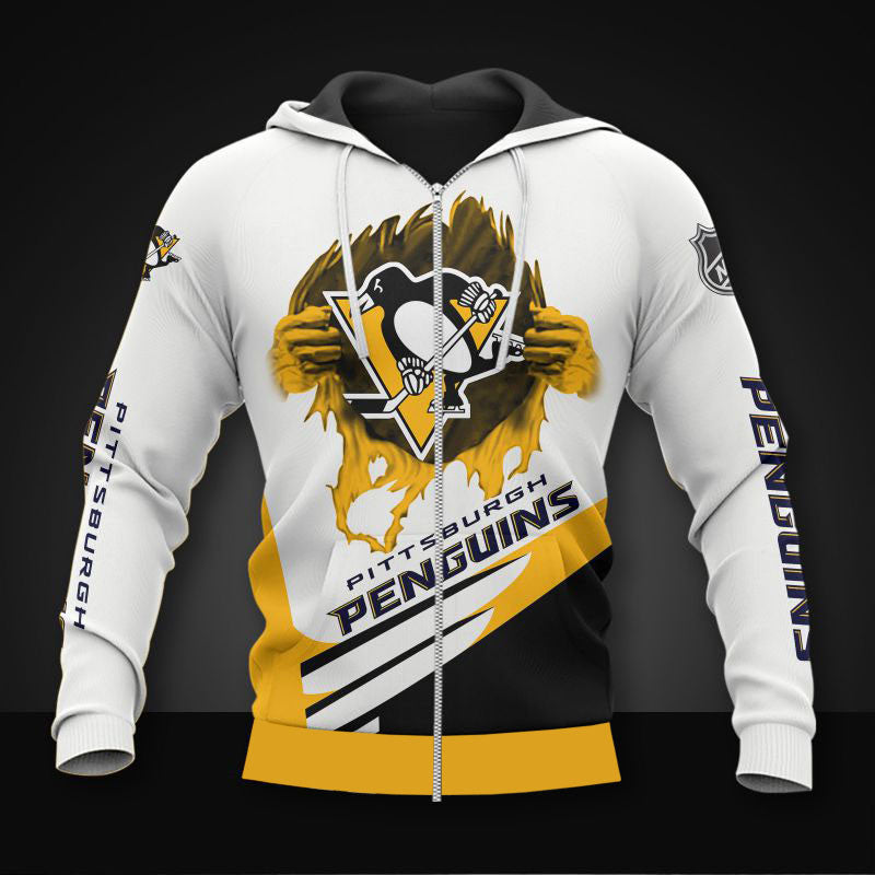 white pittsburgh penguins zipper hoodies pullover print 3d nhl 2210 dsnb0