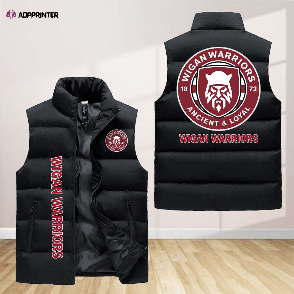 wigan warriors sleeveless puffer jacket custom for fans spj0802