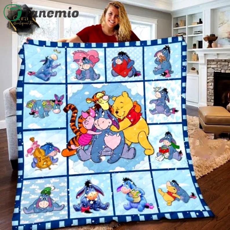 winnie the pooh eeyore christmas gifts for kids fleece blanket mink sherpa blanket stuffed donkey blanket donkey quilt eeyore quilt quilt blanket 20231002064958596