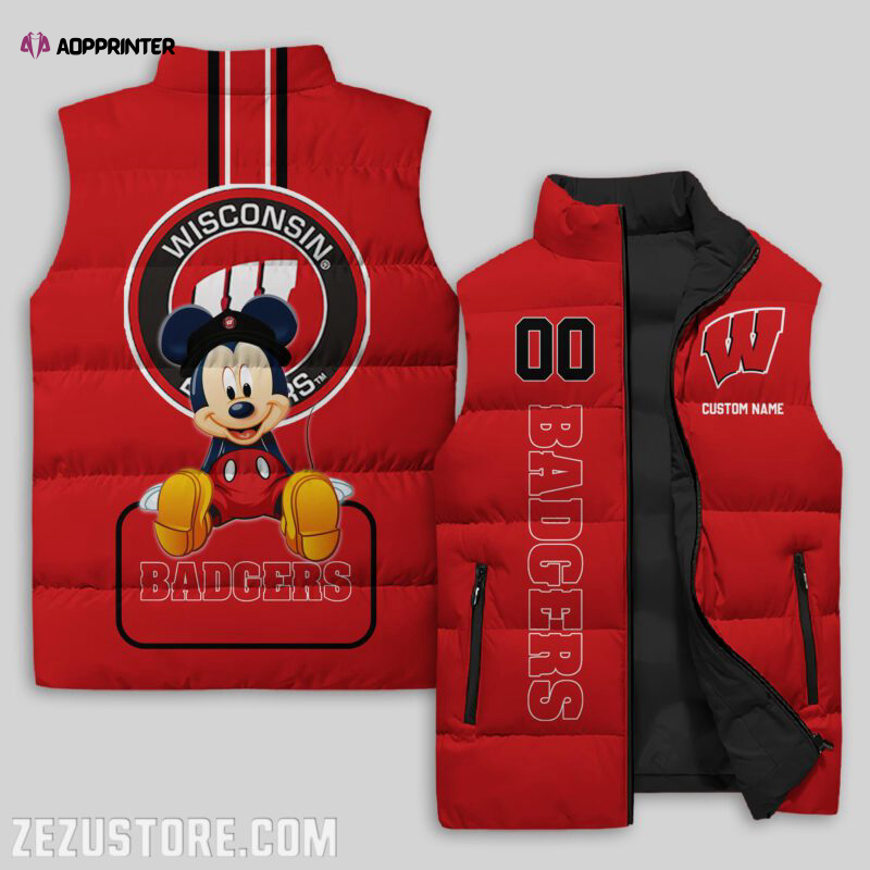 wisconsin badgers ncaa sleeveless puffer jacket custom for fans gifts 9