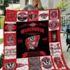 wisconsin badgers quilt blanket for fans home decor gift