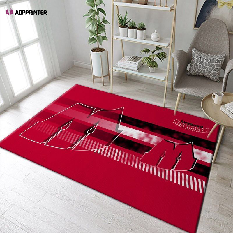 wisconsin badgers rug living room floor decor fan gifts 6