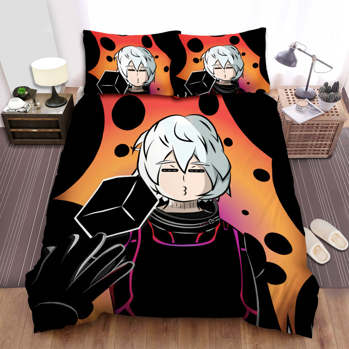 world trigger yuma kuga funny face bed sheets spread duvet cover bedding sets sa0yr