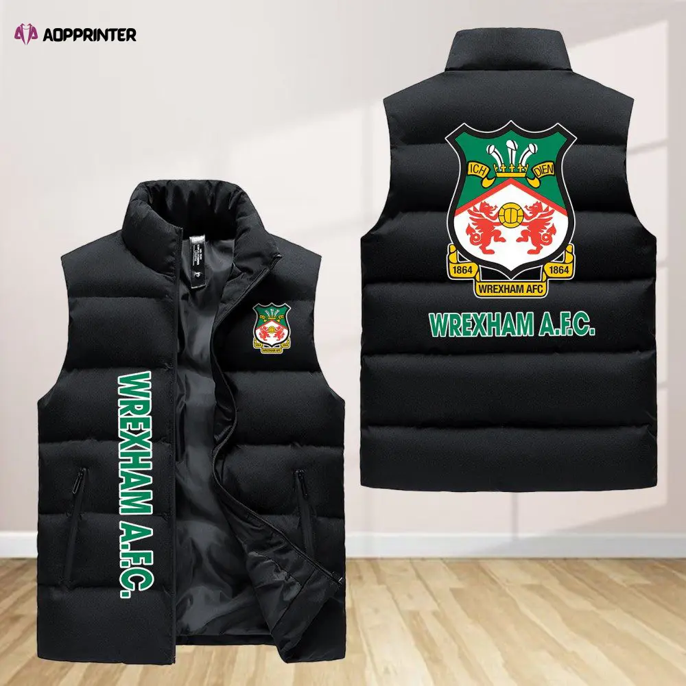 wrexham afc sleeveless puffer jacket custom for fans gifts