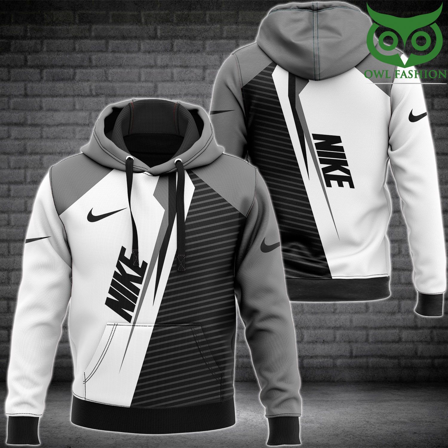 xlUBTtlf 18 Nike black and white stripes pattern bomber jacket hoodies and sweatpants