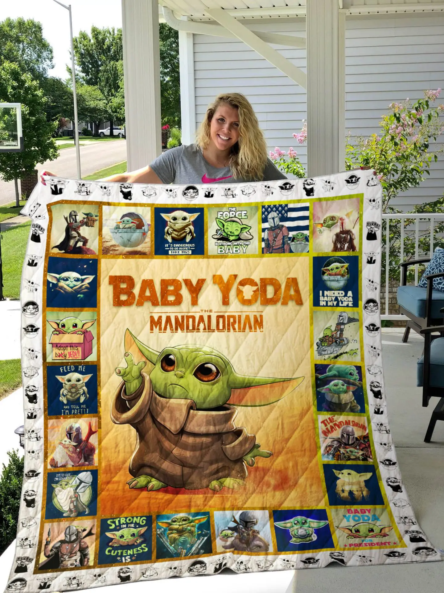 yoda the mandalorian quilt blanket 1056