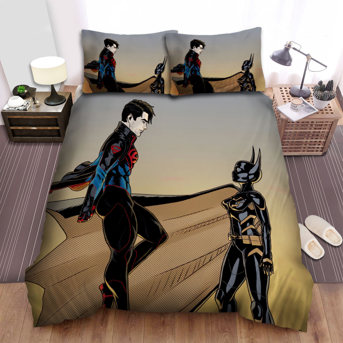 young justice superboy catgirl at sunset bed sheets spread comforter duvet cover bedding sets js2ze