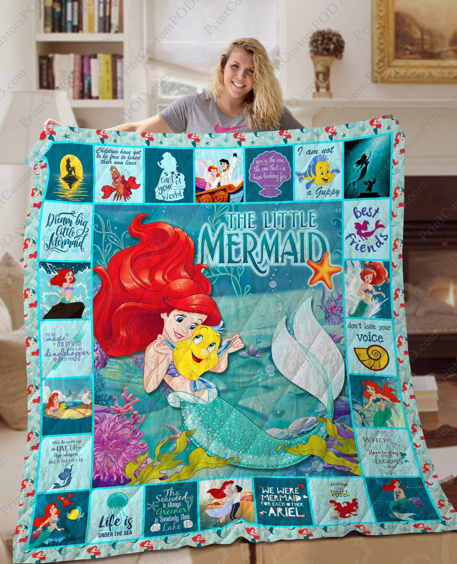 yxqv7ilgf ta the little mermaid quilt blanket special ver dcc8f1