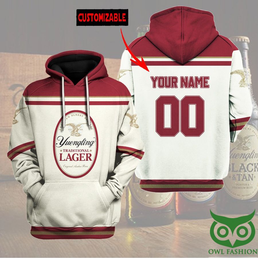 zA1iA4VJ 18 Custom Name Number Yuengling Traditional Lager Hoodie