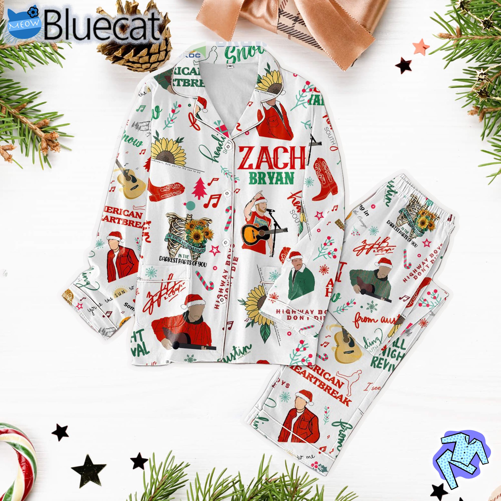 zach bryan highway boys dont die pajamas set 1