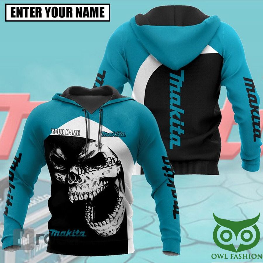 zkw0dKEp 22 Custom Name Makita Skull Blue 3d hoodie