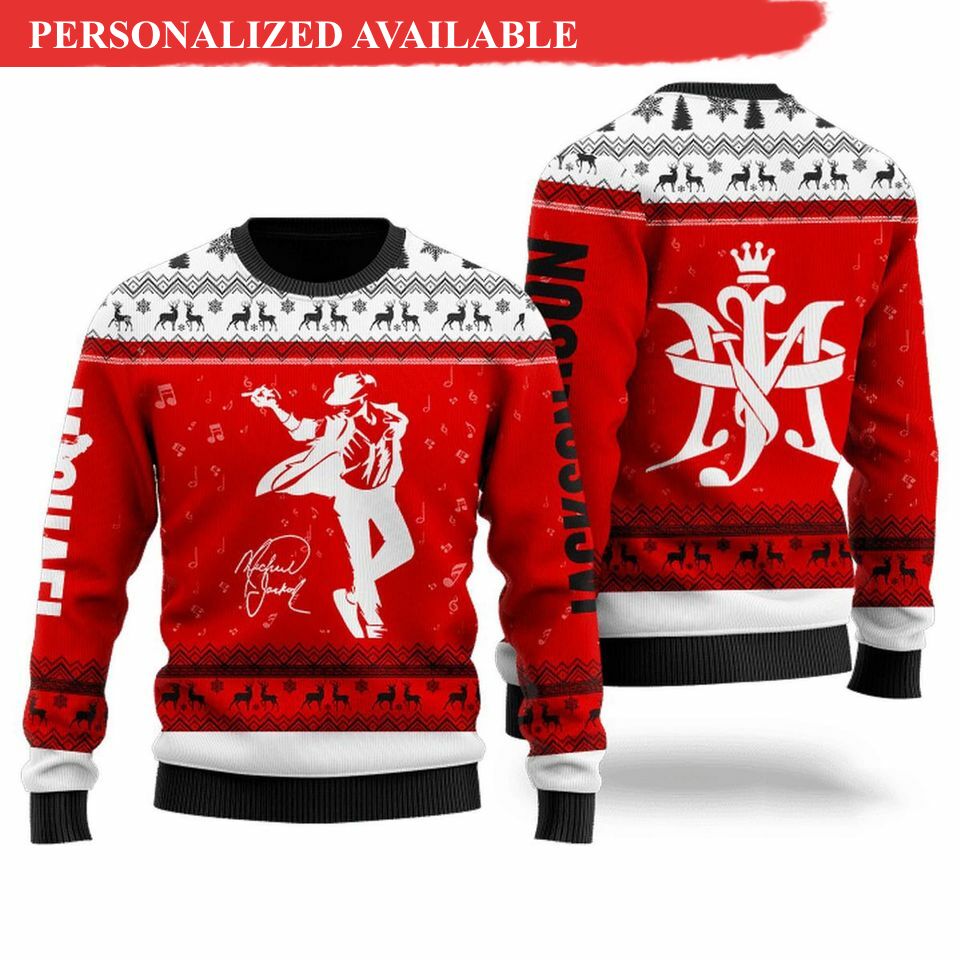 2023 mj ugly christmas sweater all over print sweatshirt mj fan gift thank you 3467