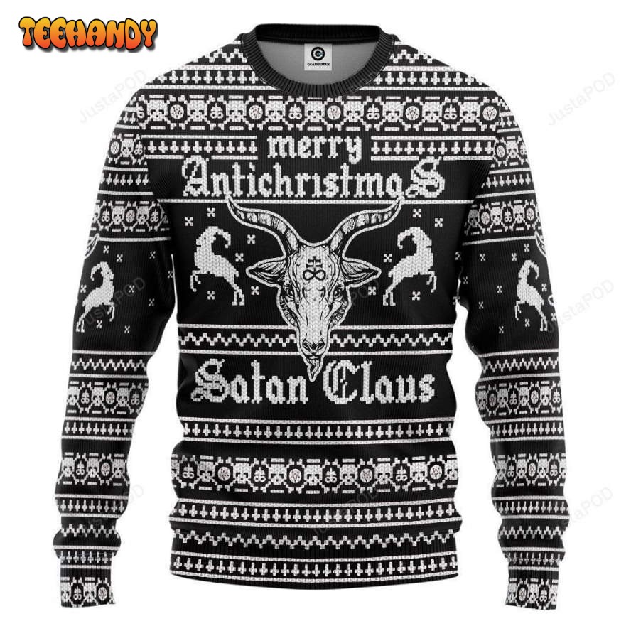 3d antichristmas satan claus ugly christmas sweater sweatshirt apparel 8tl2z