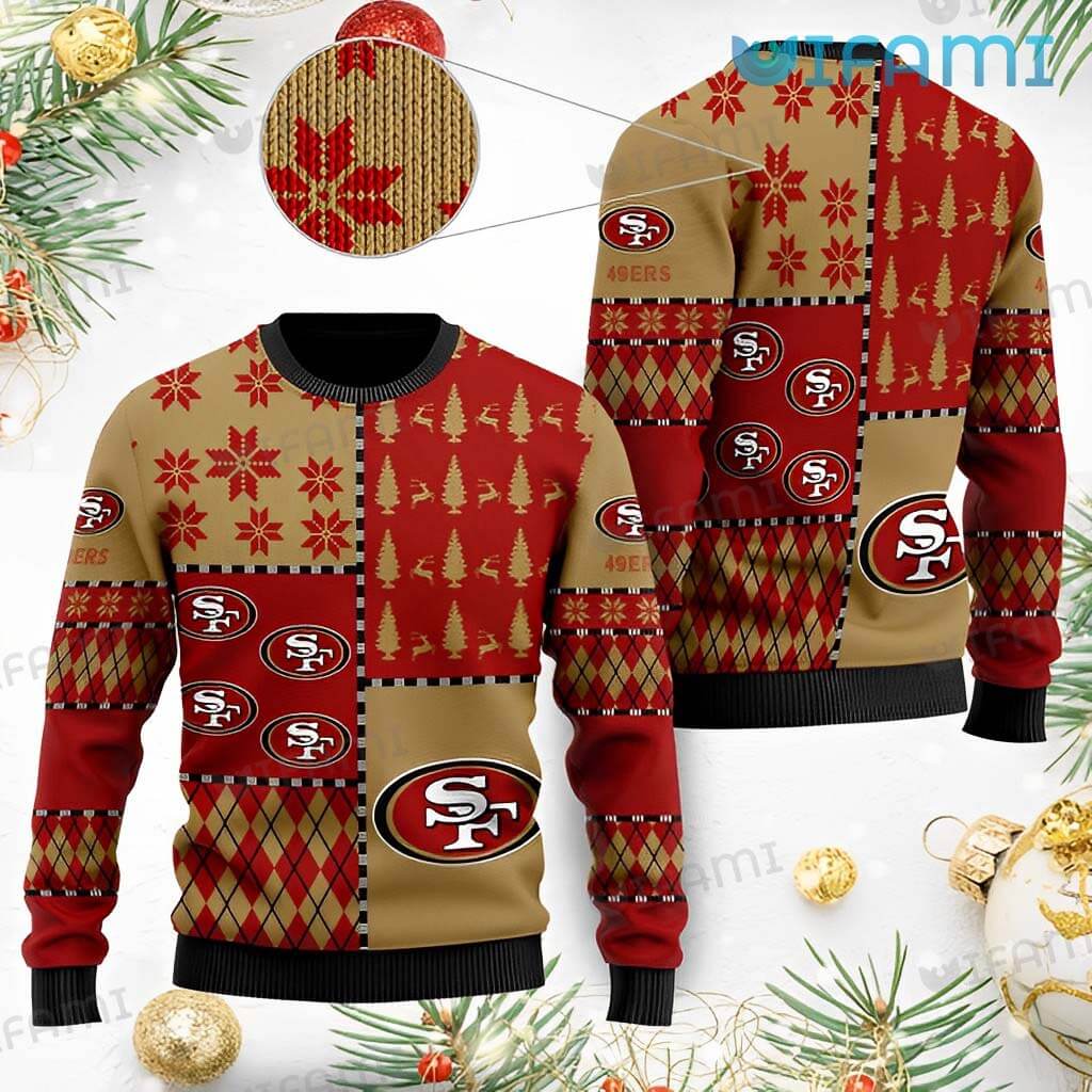 49ers Ugly Sweater Snowflake Logo Pattern San Francisco 49ers Gift