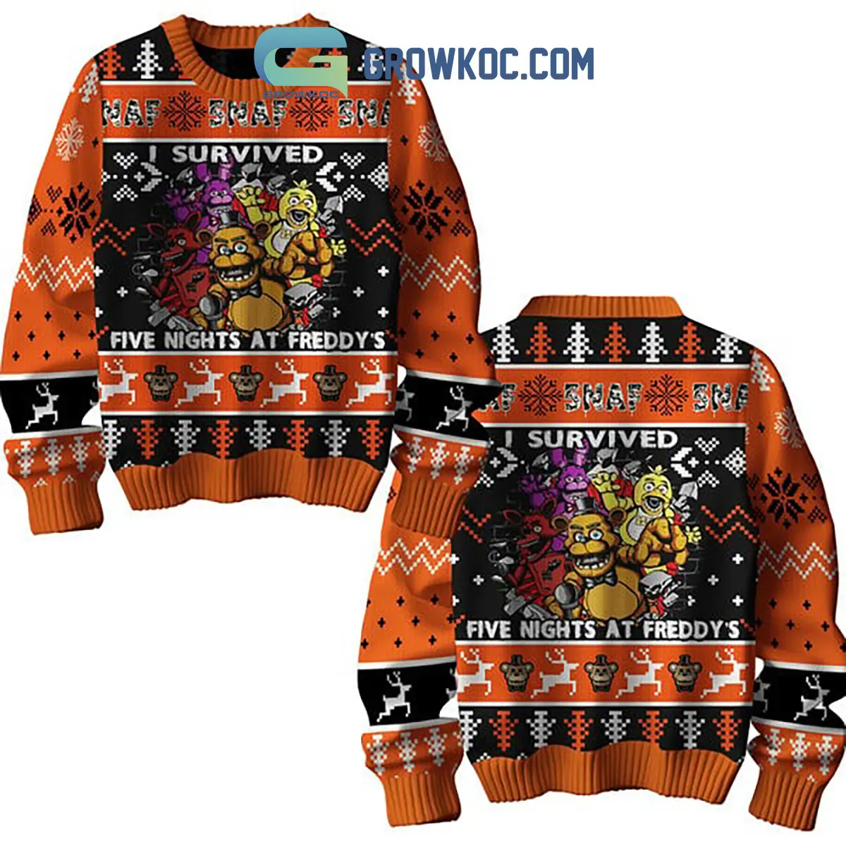 5NAF I Survived Five Nights At Freddys Christmas Ugly Sweater2B1 Jd6ao