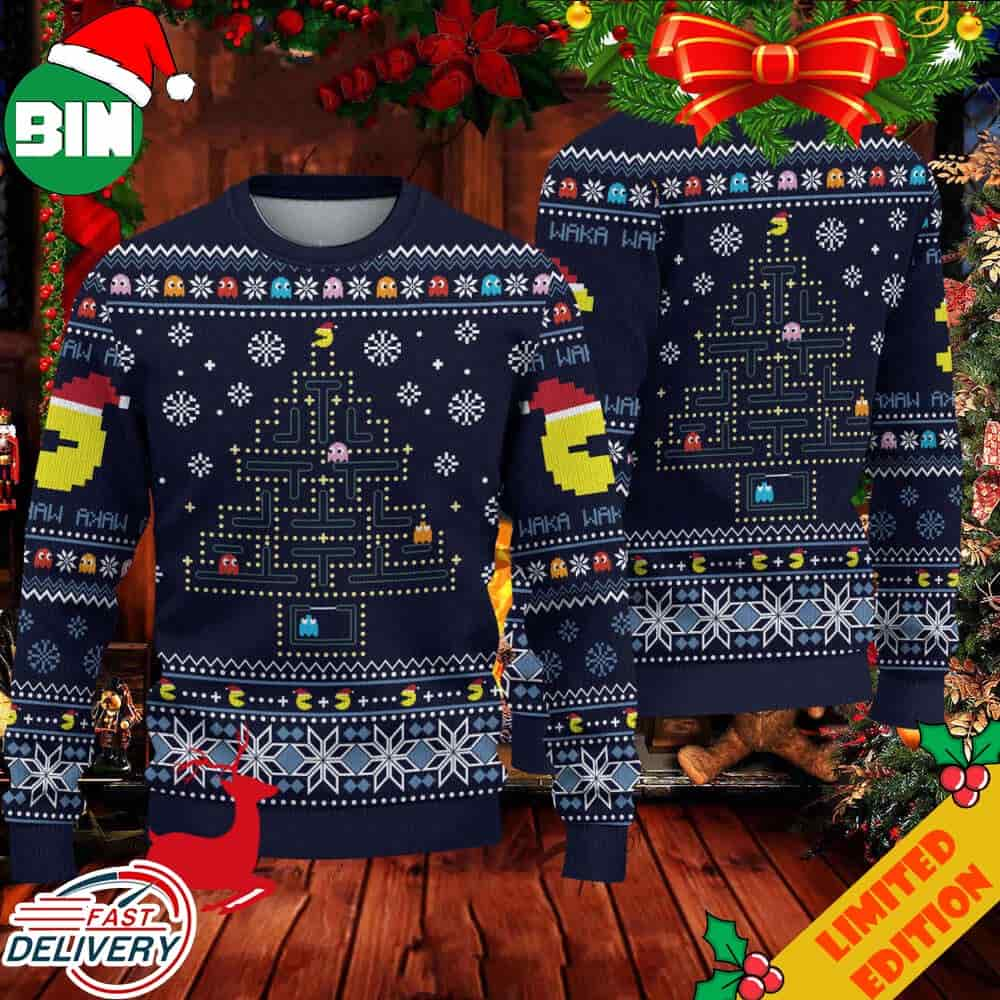 8Bits Ghost And Pacman Ugly Sweater 5190590 1