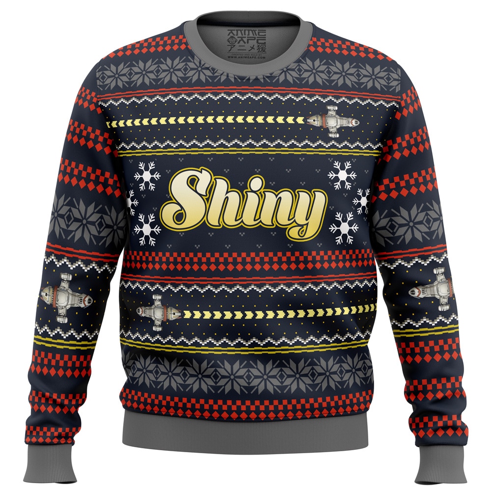 A Very Shiny Christmas Firefly PC Ugly Christmas Sweater front mockup