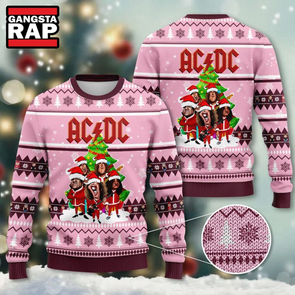 ACDC Band Graphics Funny Music Ugly Christmas Sweater