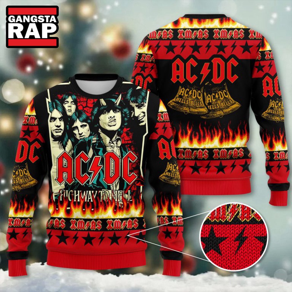 ACDC Band High Way To Hell Ugly Christmas Sweater