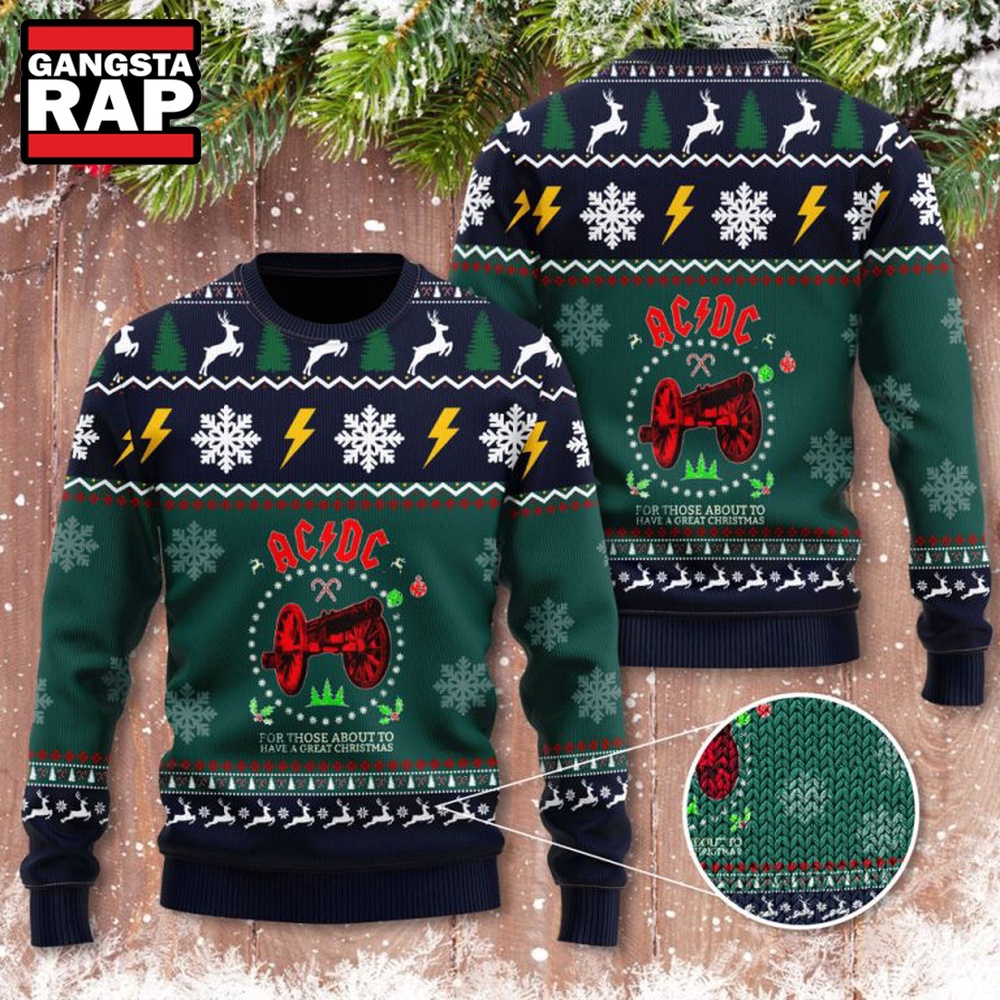 ACDC Band Logo Music 3D Print Ugly Christmas Sweater