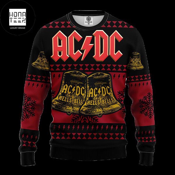 ACDC Black Hells Bells Red 2023 Ugly Christmas Sweater 21756140 1