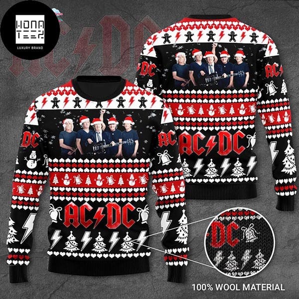 ACDC Member Playing Guitar 2023 Ugly Chirstmas Sweater 28121025 1