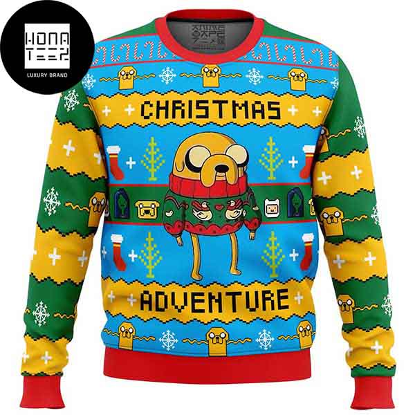 Advanture Time Christmas Adventure Jack Wearing Christmas Sweater 2023 Ugly Christmas Sweater