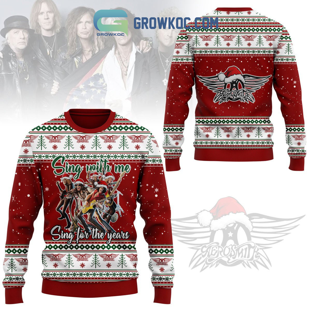 Aerosmith Sing With Me Sing For The Years Christmas Ugly Sweater2B1 qHN4z