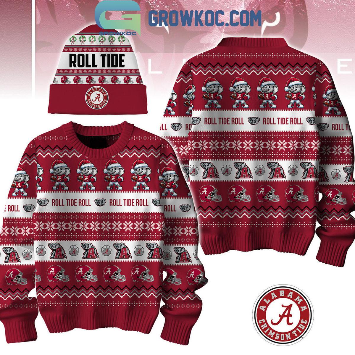 Alabama Crimson Tide Roll Tide Roll Ho Ho Ho Christmas 2024 Ugly Sweater 1 ljn0J