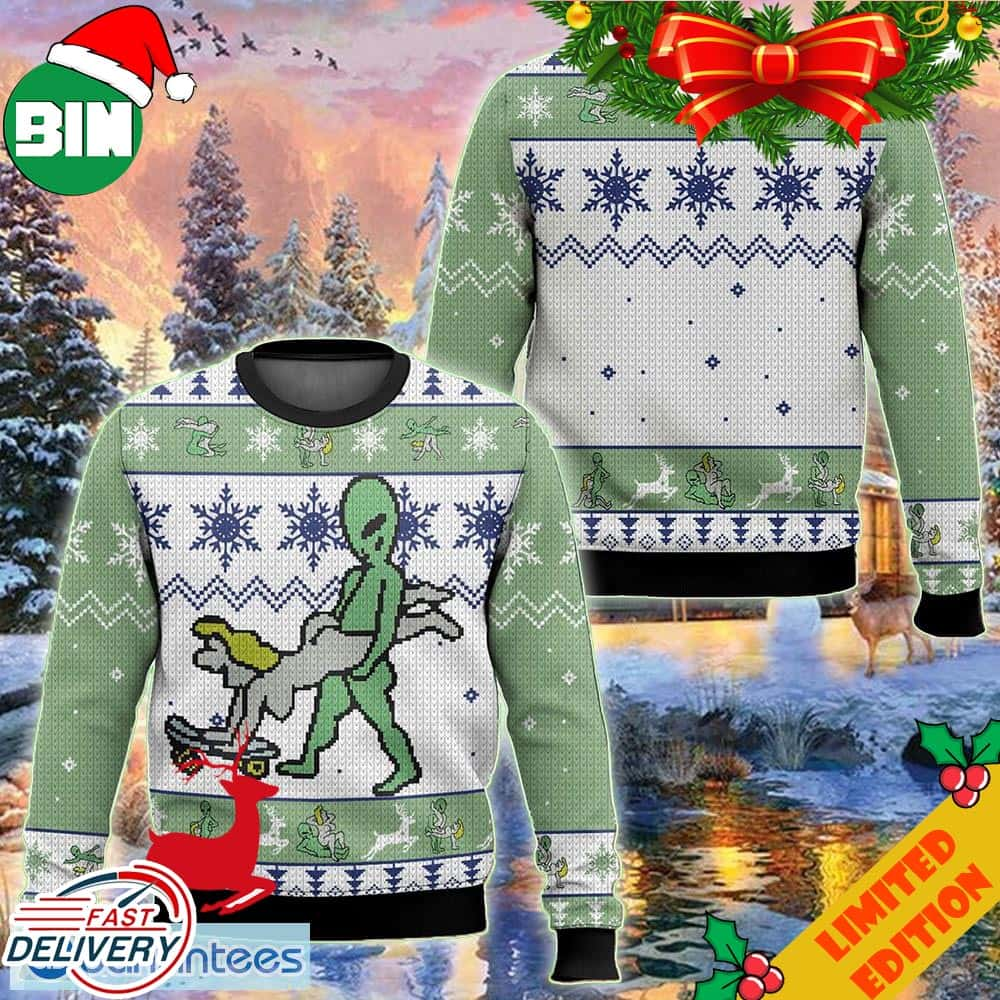 Aliens Funny Sex Joke 2023 Holiday Gift For Men And Women Ugly Sweater