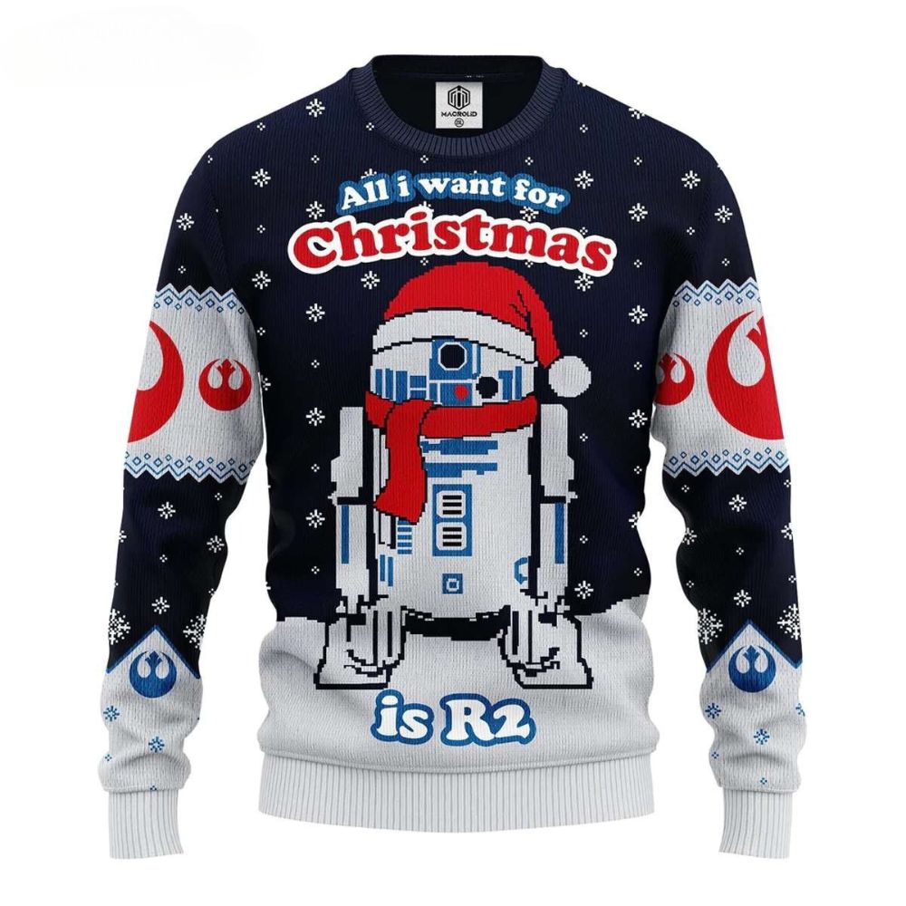 All I Want For Christmas Is R2 Star Wars Ugly Christmas Sweater 1