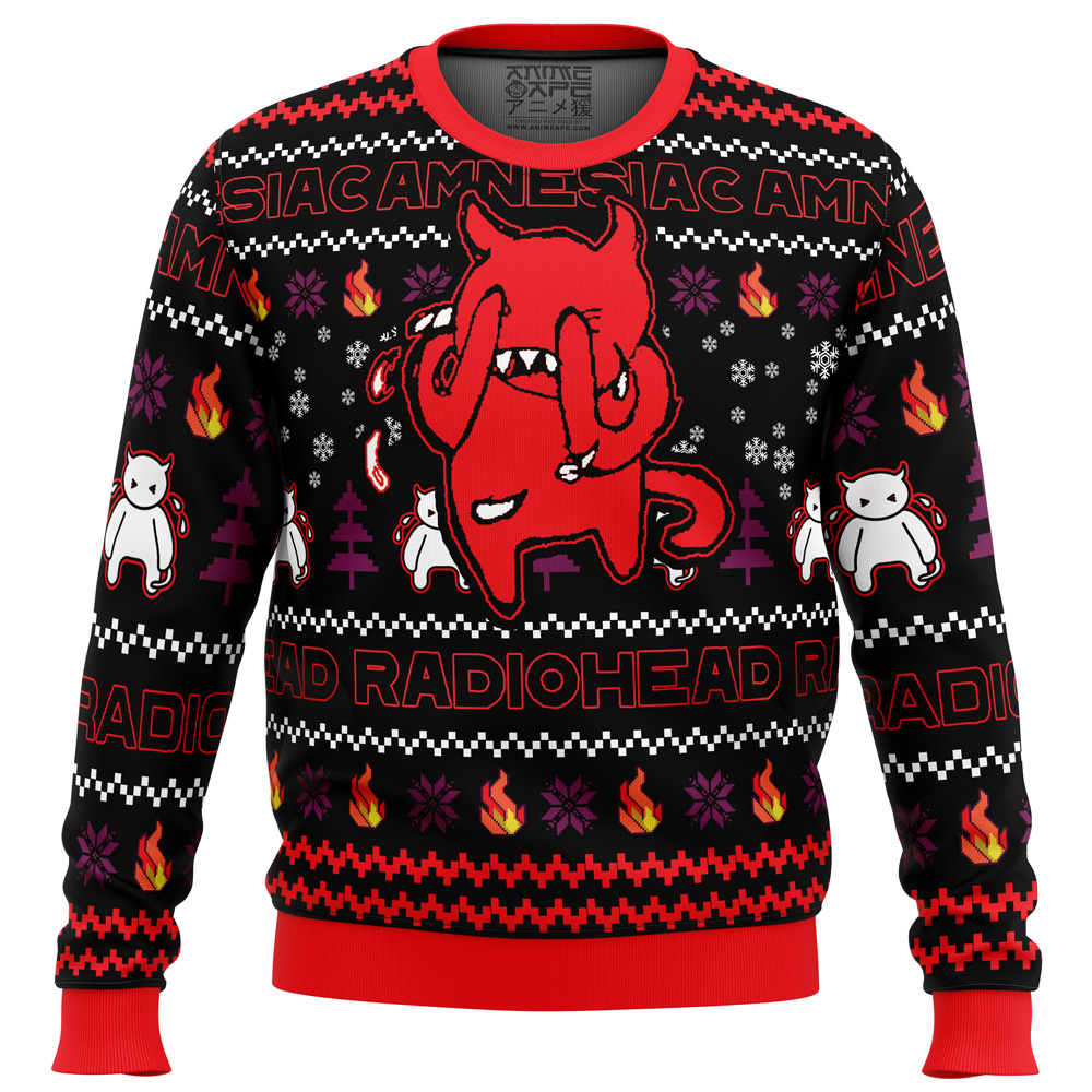 Amnesiac Radiohead Ugly Christmas Sweater FRONT mockup