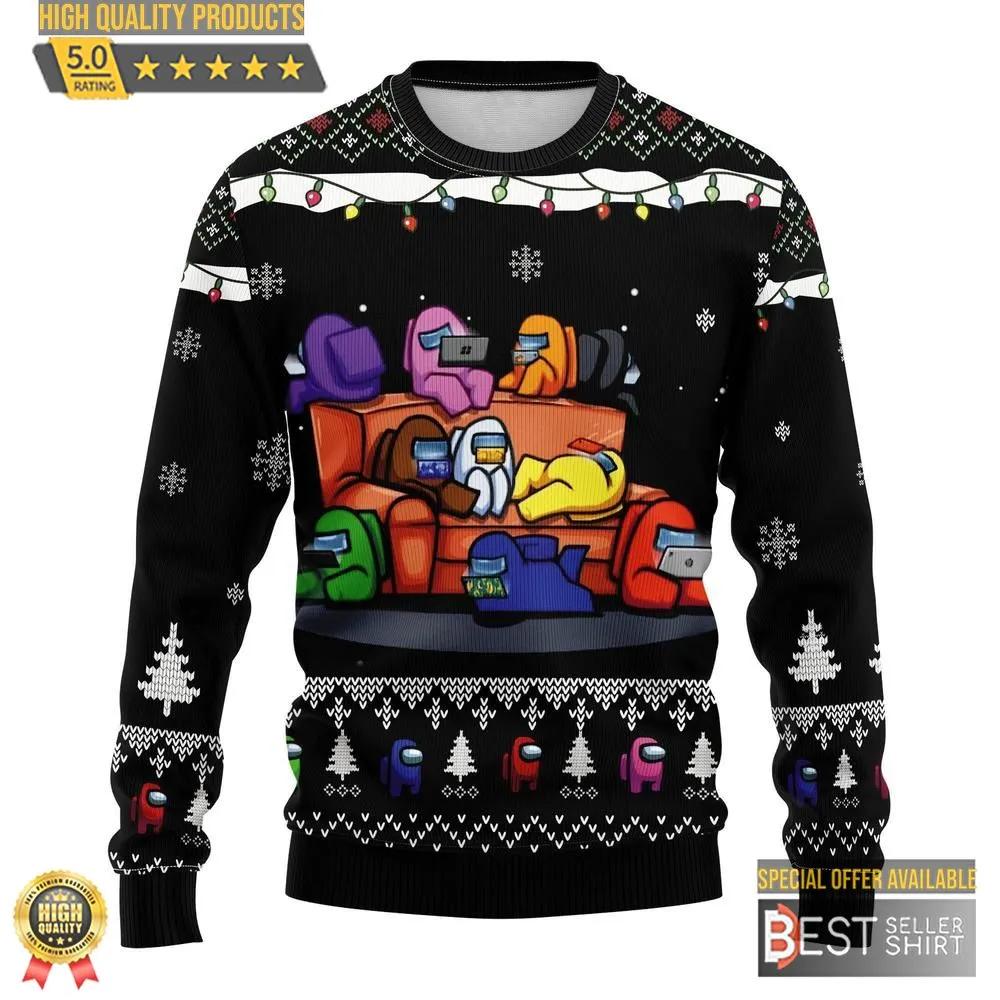 Among Us Black Ugly Christmas Sweater Gifts 1