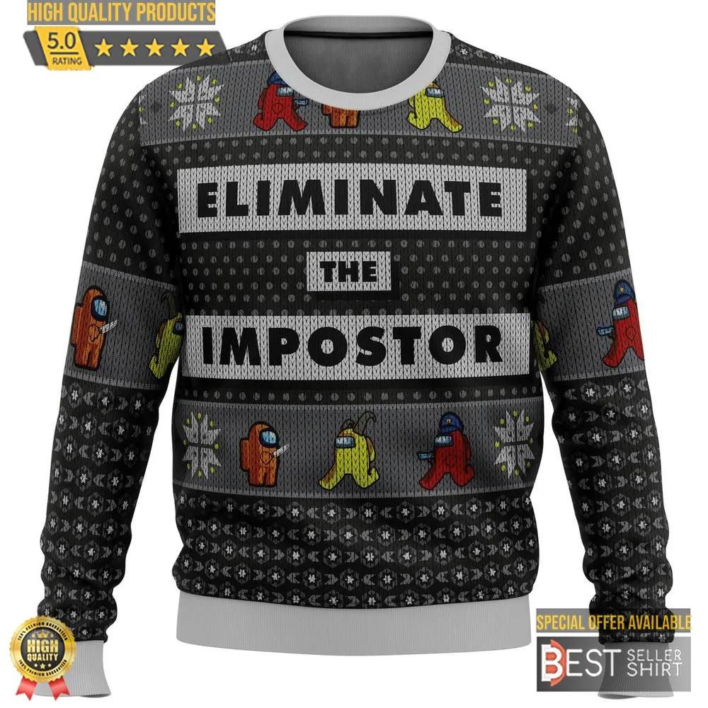 Among Us Eliminate The Impostor Ugly Christmas Sweater Gifts 1