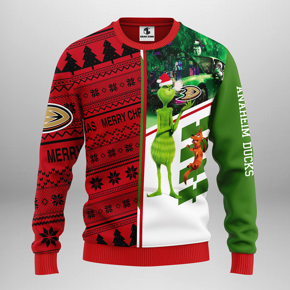 Anaheim Ducks Grinch NHLChristmas Sweater 1