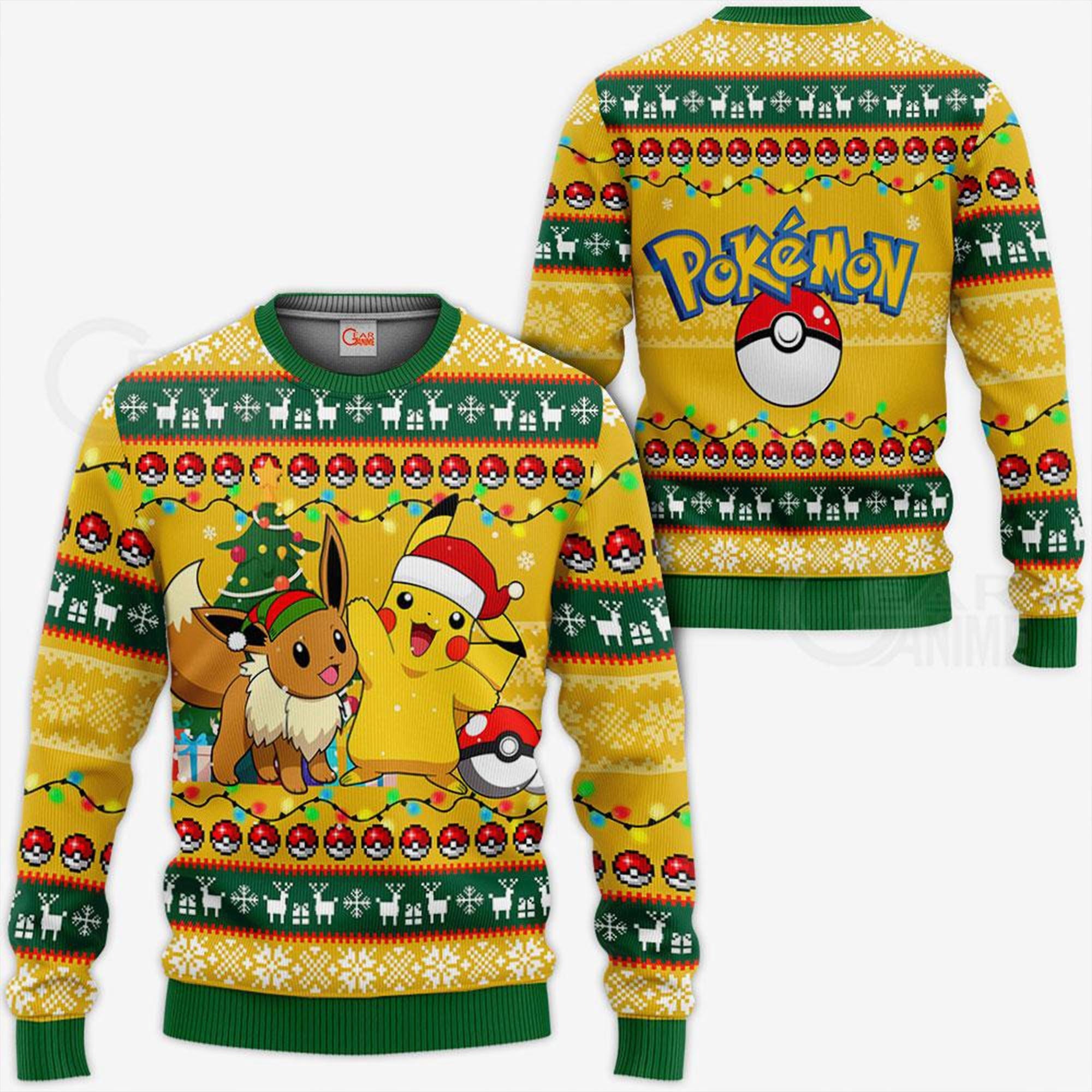 Anime Christmas Cute Pokemon Ugly Sweater 1