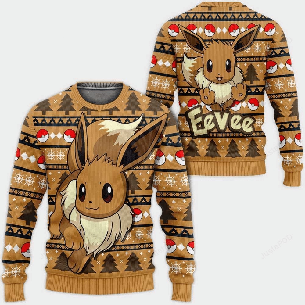 Anime Eevee Ball Pokemon Christmas Sweater 1