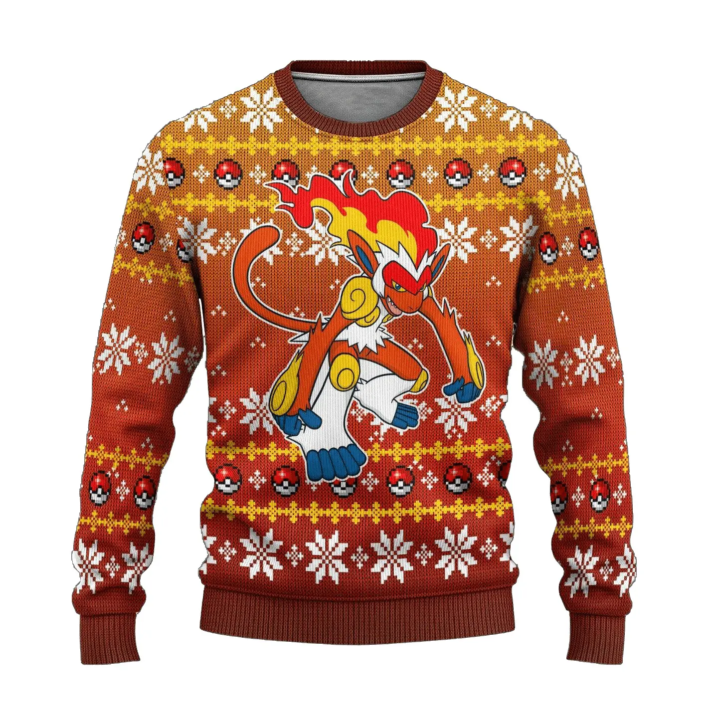 Anime Infernape Pokemon Christmas Sweater 1